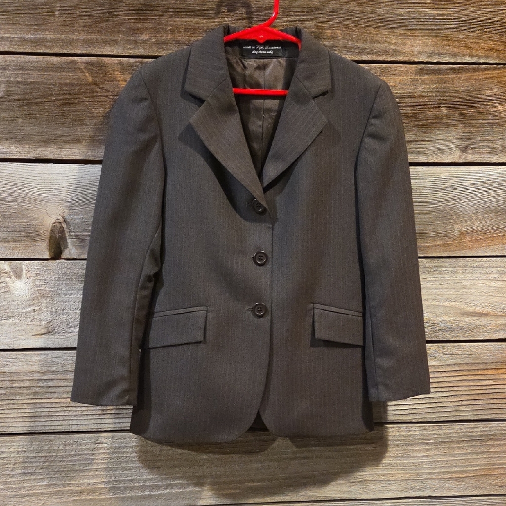 RJ Classics Essential Collection Equestrian Horse Show Coat Kids Size 12 R Brown